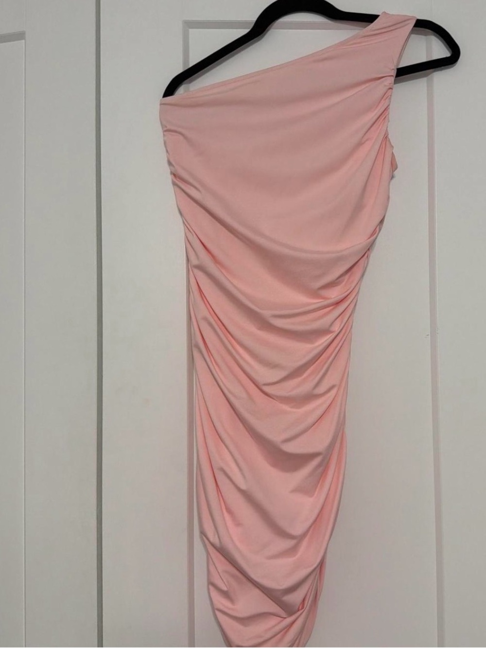 Amazon One-Shoulder Pink Ruched Dress